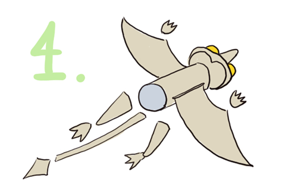 Flug-Dino aus Eierschachtel basteln Flug-Dino aus Eierschachtel basteln