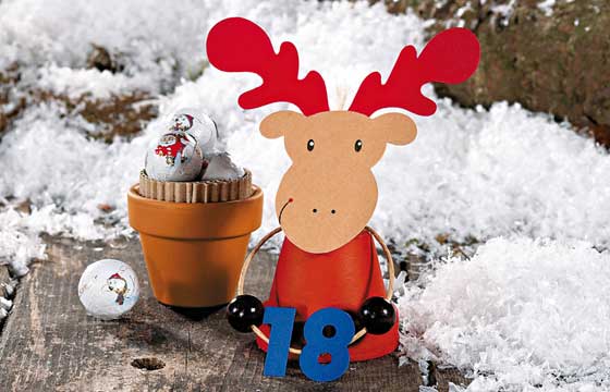 Adventskalender-Elche mit süßer Füllung Adventskalender-Elche mit süßer Füllung