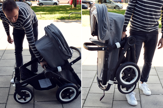 Großes Plus: Der Bugaboo ist in einem Teil zusammenklappbar und selbststehend. Großes Plus: Der Bugaboo ist in einem Teil zusammenklappbar und selbststehend.