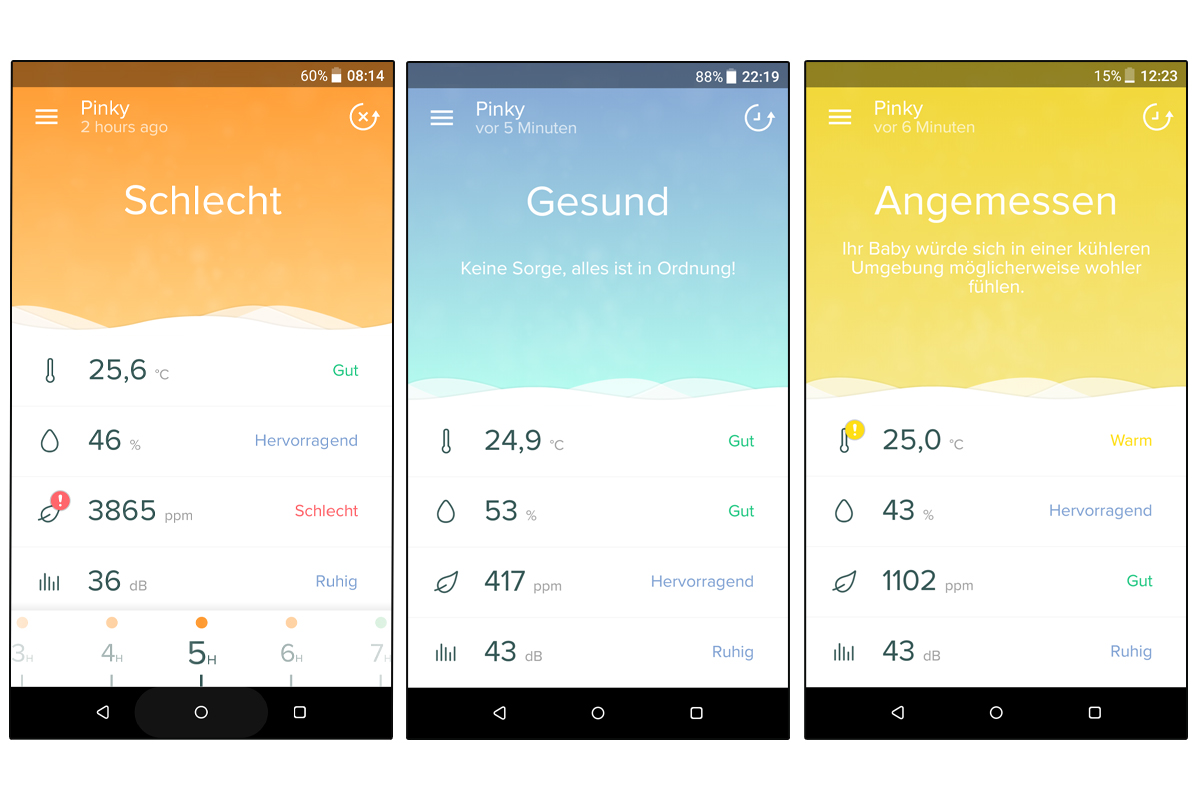 Screenshot von der healthy home coach App Screenshot von der healthy home coach App