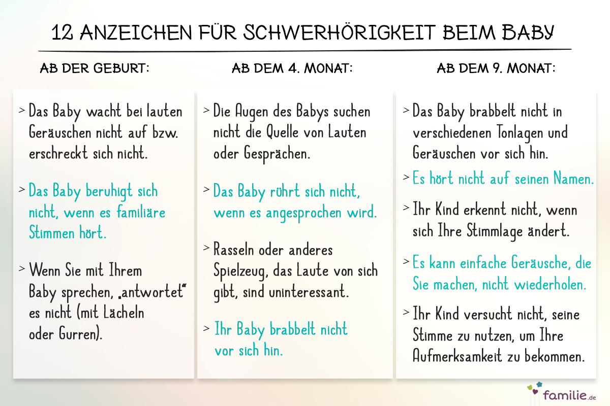 Schwerhörigkeit beim Baby