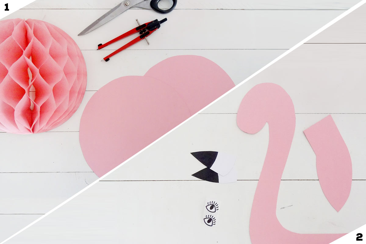 Flamingo basteln in Laternenform
