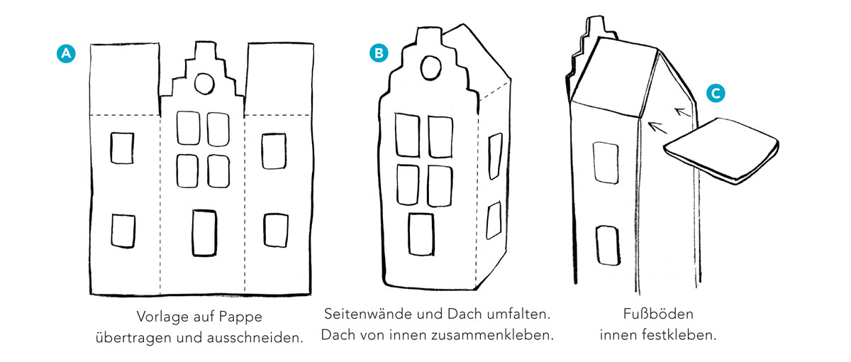 Spielhaus aus Pappe: erste Schritte