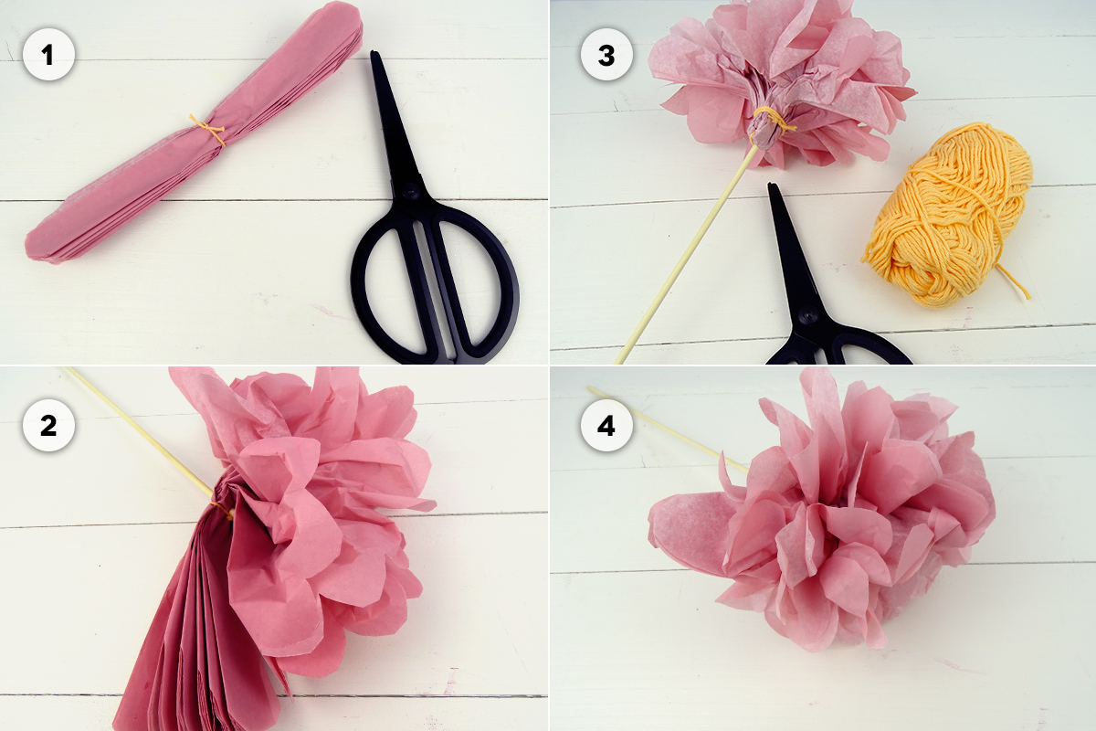 Papierblume aus Seidenpapier basteln
