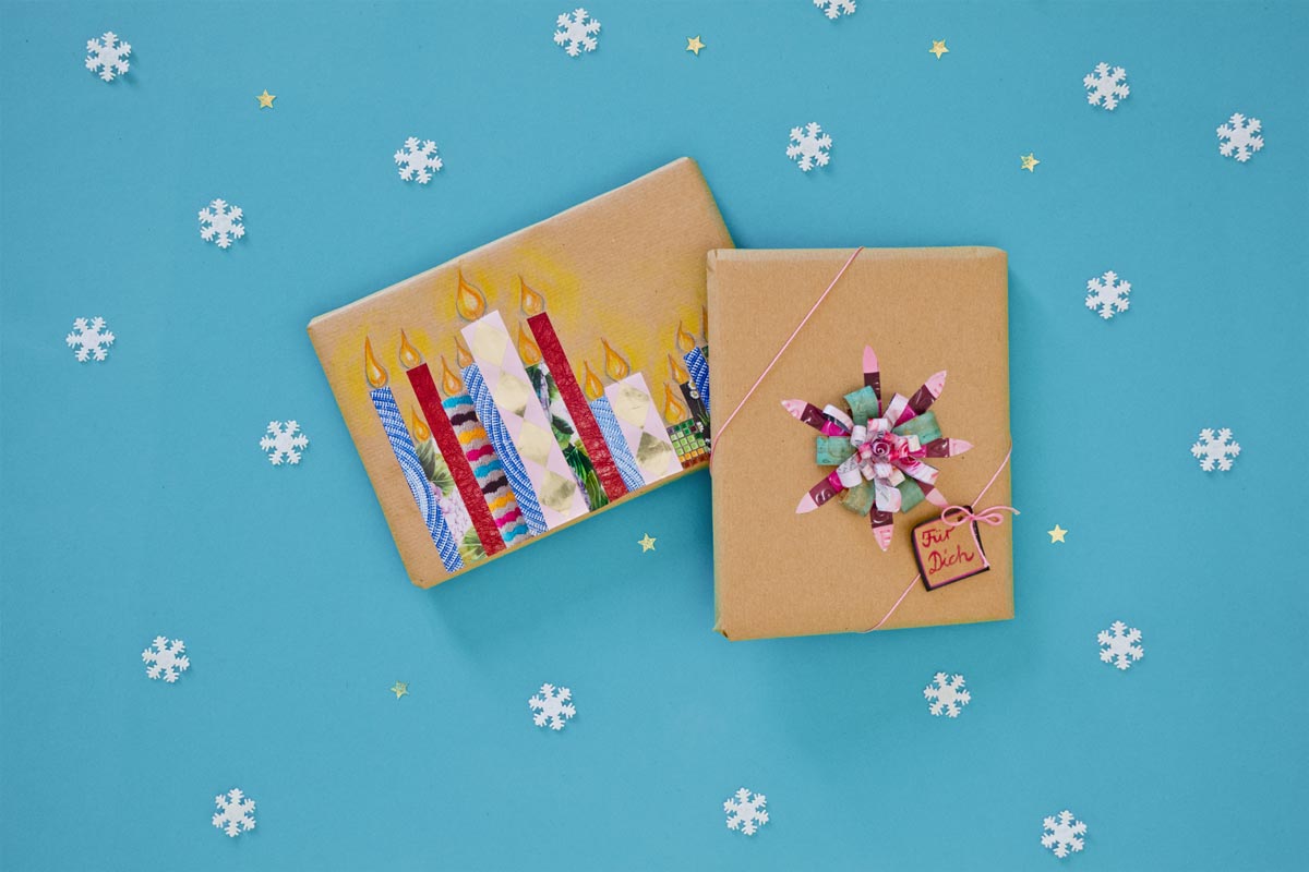 Geschenkverpackungen: Farbiges Klebeband