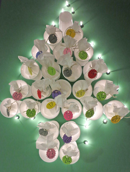 Tannenbaum Adventskalender aus Bechern