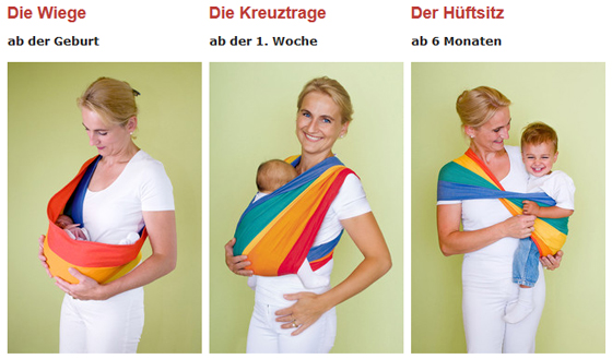 Babytuch: Tragevarianten