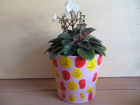 Stempeln mit Korken Blumentopf