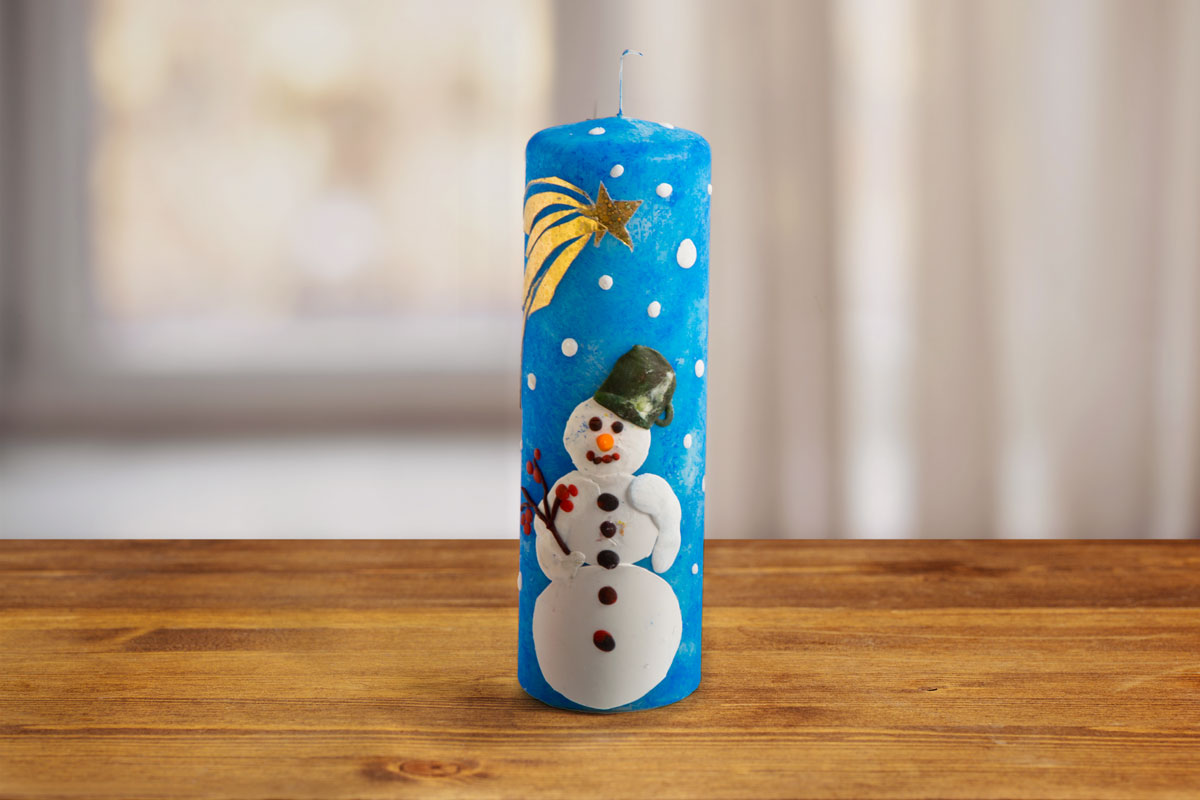 Kerze Schneemann