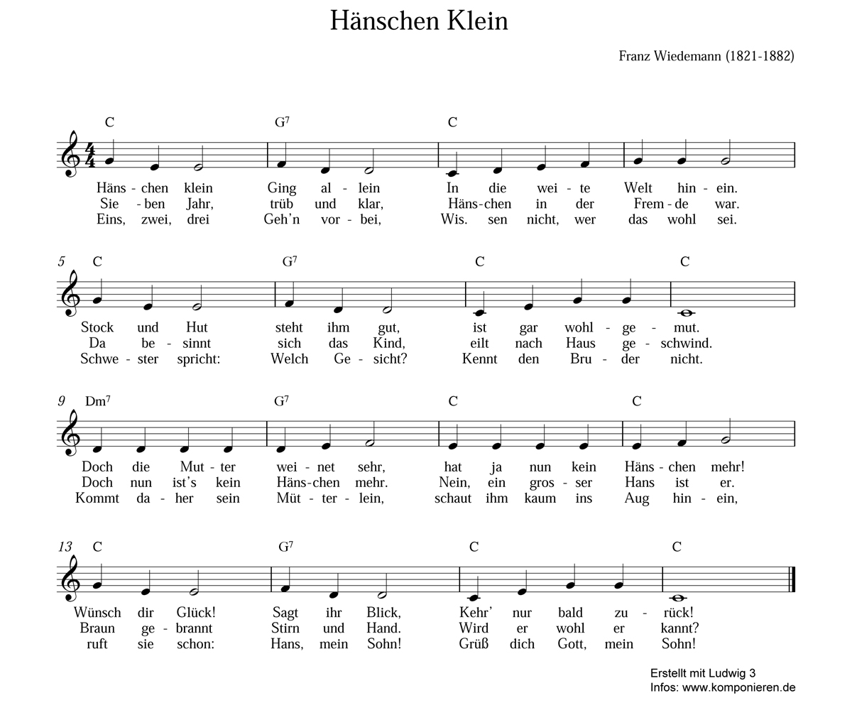Hänschen Klein Noten
