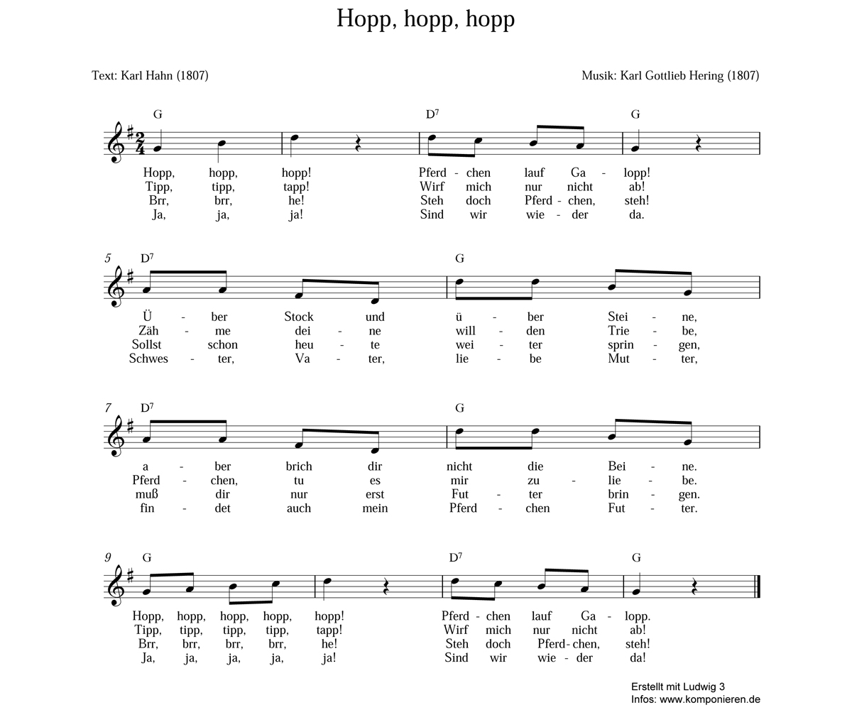 Hopp hopp hopp Noten