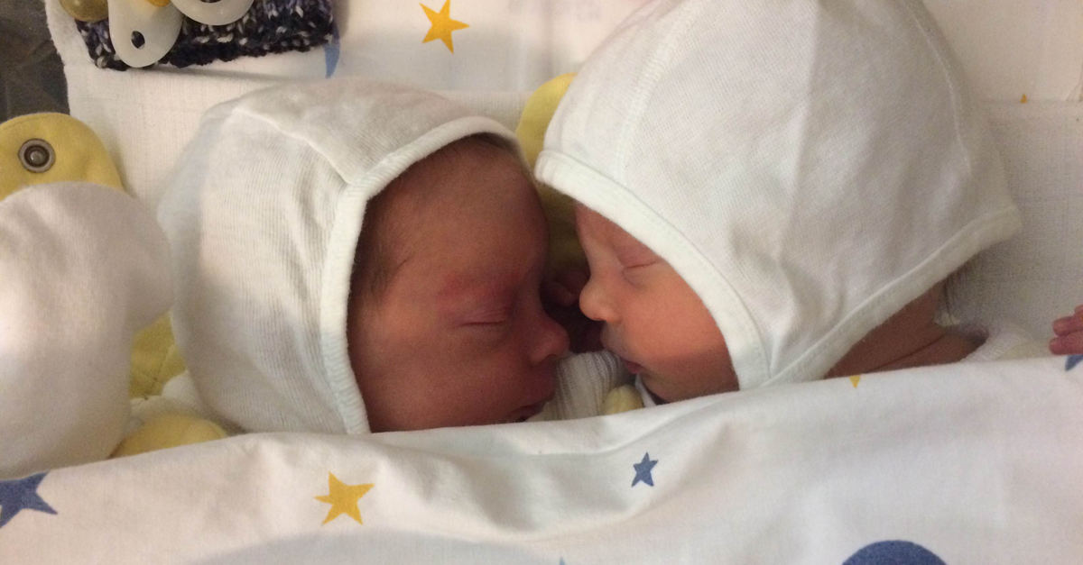Fritzi und Emma nach der Geburt