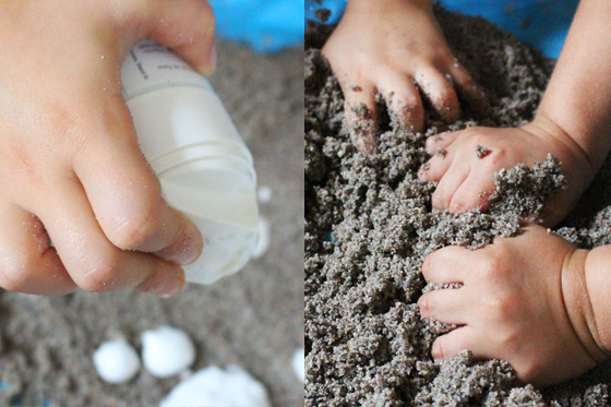 kinetischen Sand mit Rasierschaum selbermachen