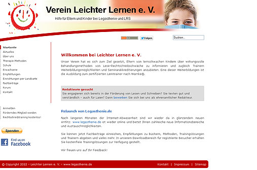 Legasthenie Linktipp: Verein leichter lernen