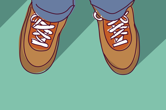 Nicht immer einfach, in den Schuhen von Papa zu stecken