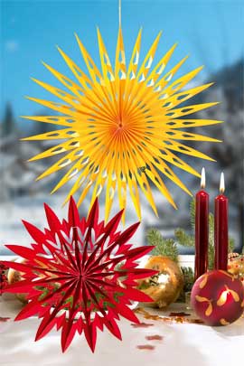 Roten und gelben Weihnachtsstern basteln