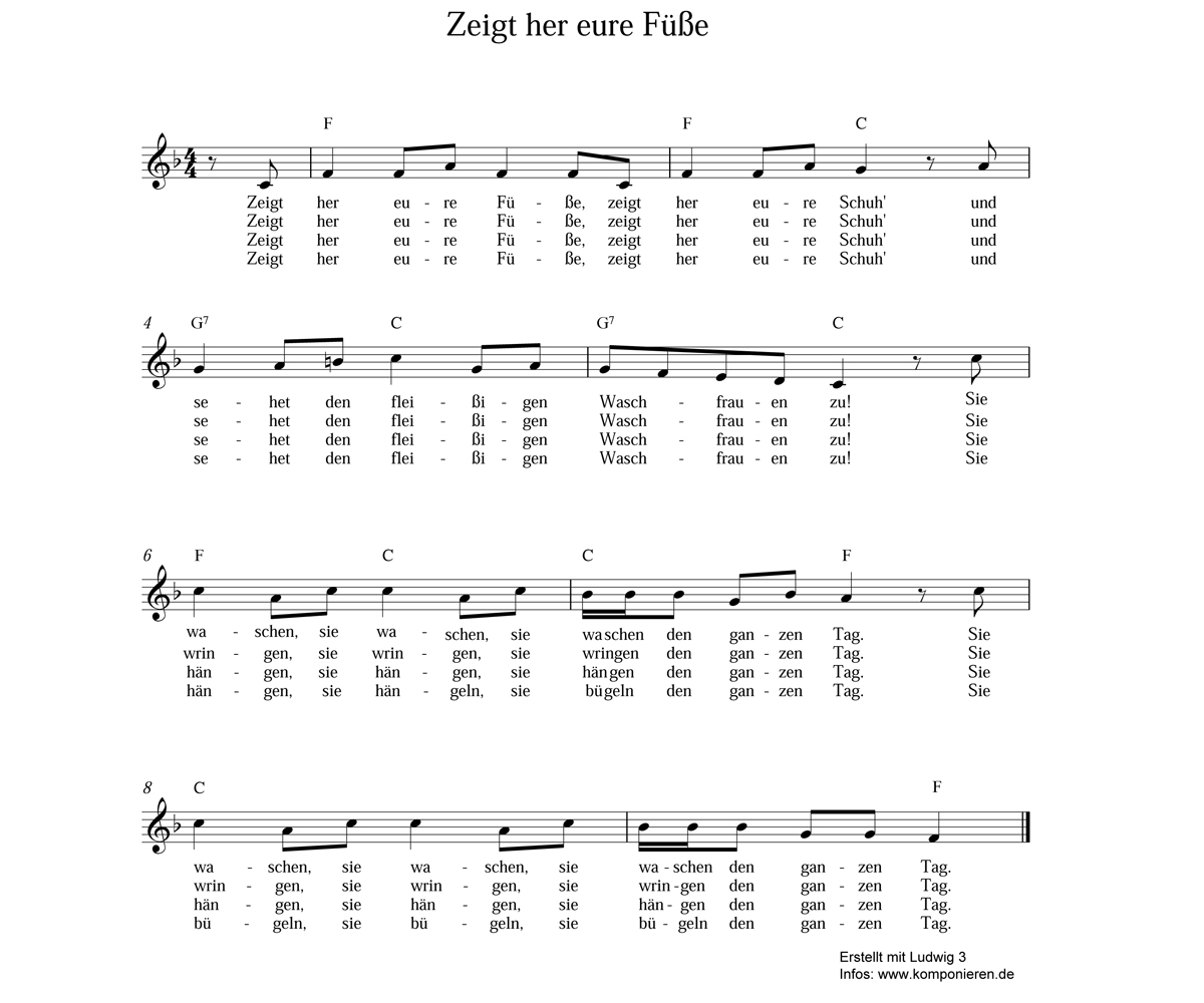 Zeigt her eure Füße Noten
